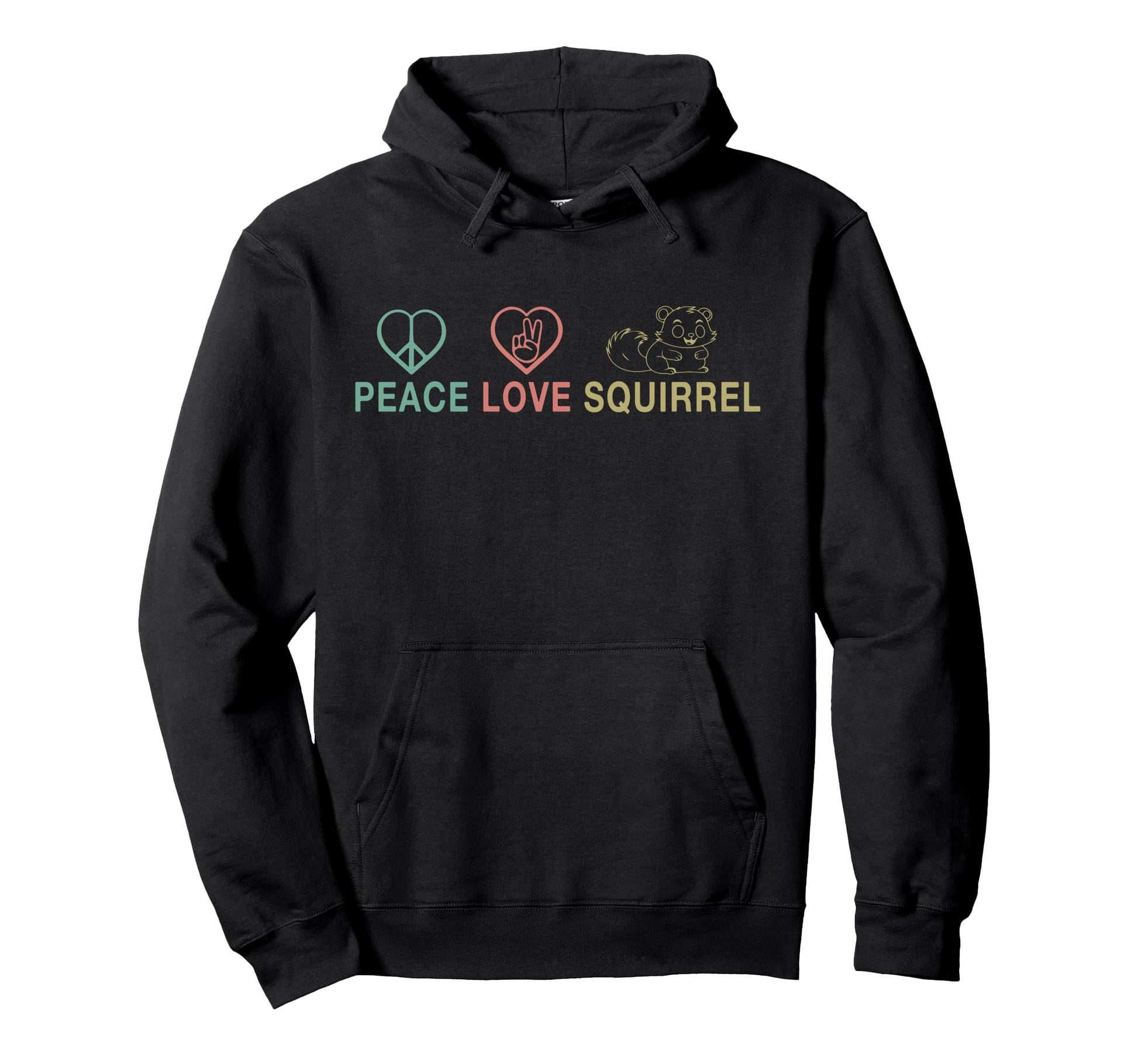 Peace Love Squirrel Heart Animal Gift Pet Hoodie - Unique Graphic Men Women - T-Shirt, Sweatshirt, Hoodie