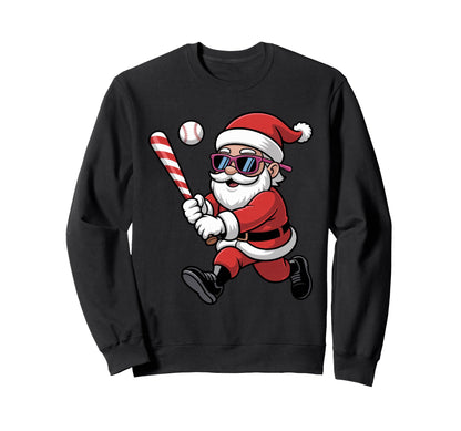 Santa Plays Baseball Funny Sweatshirt - Casual Everyday Wear for Adults - T-Shirt, Sweatshirt, Hoodie