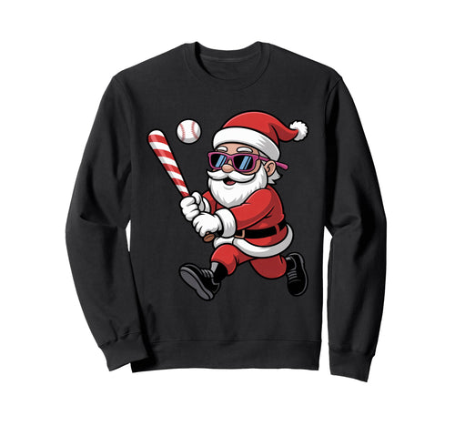 Santa Plays Baseball Funny Sweatshirt - Casual Everyday Wear for Adults - T-Shirt, Sweatshirt, Hoodie