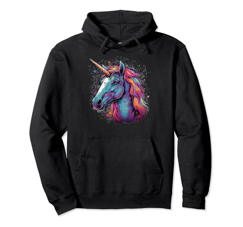 Rainbow Unicorn Whimsical Hoodie - Casual Everyday Wear Men Women - T-Shirt, Sweatshirt, Hoodie