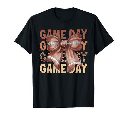 Game Day Football Coquette Bow Football T-Shirt - Custom Art Print Unisex - T-Shirt, Sweatshirt, Hoodie