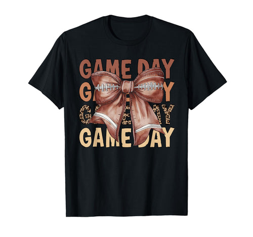 Game Day Football Coquette Bow Football T-Shirt - Custom Art Print Unisex - T-Shirt, Sweatshirt, Hoodie