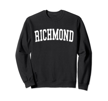 Richmond Va Distressed White Varsity Sweatshirt - Graphic Print for Adults - T-Shirt, Sweatshirt, Hoodie