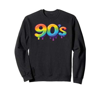 90S Pop Art Rainbow Lips Sweatshirt - Fun Novelty Design for Adults - T-Shirt, Sweatshirt, Hoodie