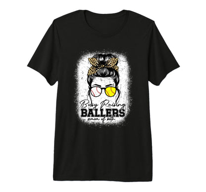 Busy Raising Ballers Baseball Softball T-Shirt - Minimalist Print Unisex - T-Shirt, Sweatshirt, Hoodie