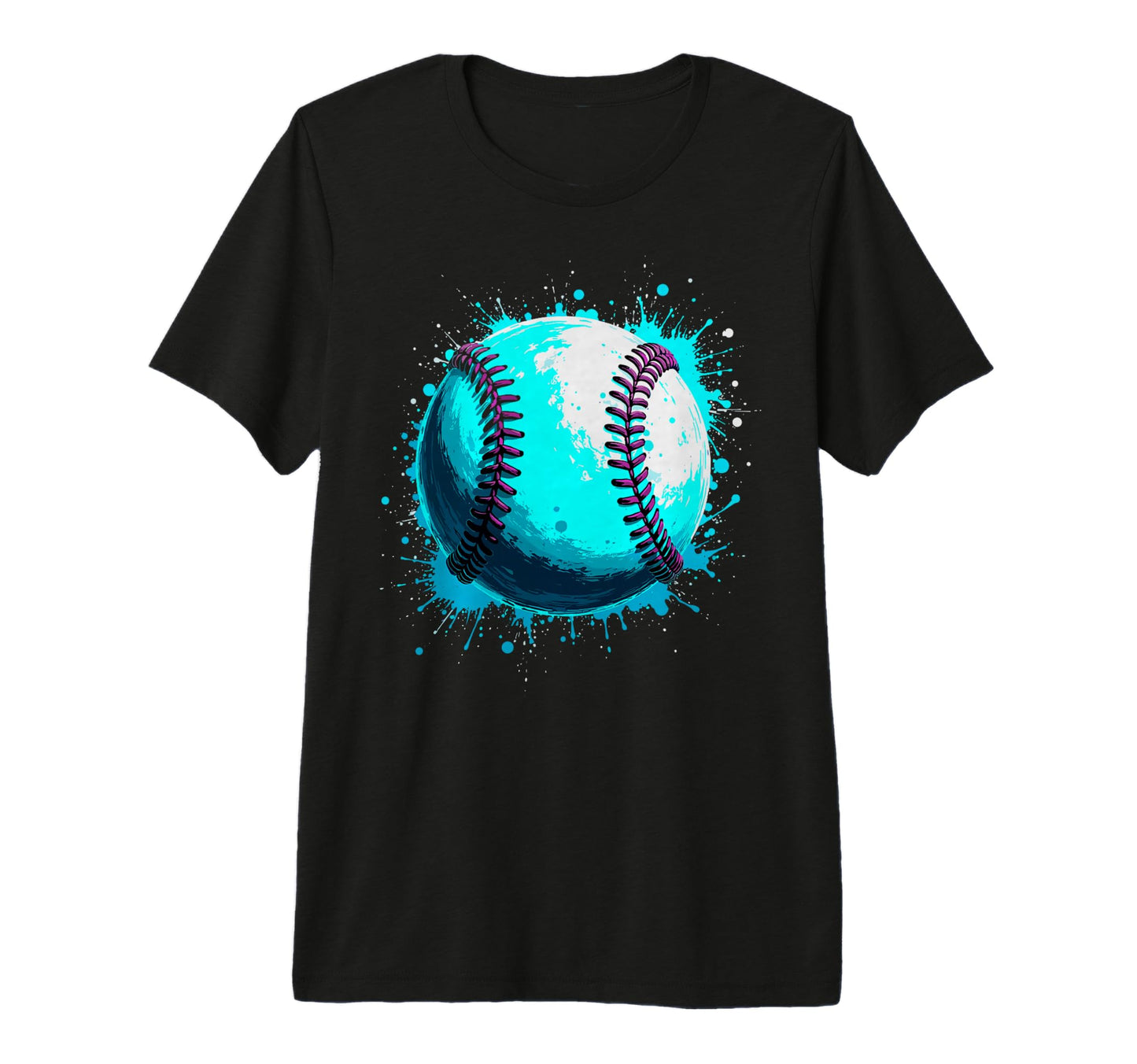 Paint Splash Baseball Ball Player Coach T-Shirt - Unique Graphic Men Women - T-Shirt, Sweatshirt, Hoodie