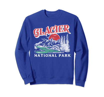 Glacier National Park 80S Sweatshirt - Streetwear Style Men Women - T-Shirt, Sweatshirt, Hoodie