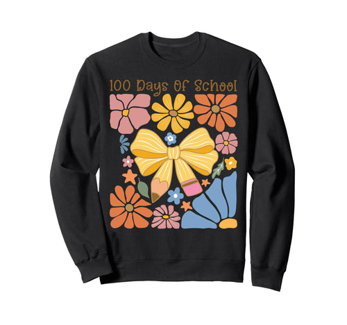 Boho 100 Days School Teacher Pencil Sweatshirt - Aesthetic Graphic Unisex - T-Shirt, Sweatshirt, Hoodie