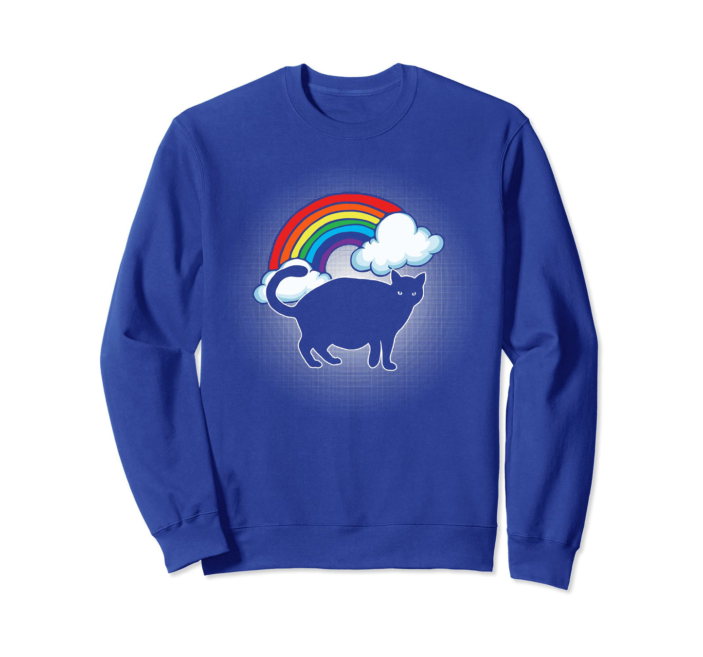 Chonk Cat Fatty Funny 80S Rainbow Sweatshirt - Aesthetic Graphic Unisex - T-Shirt, Sweatshirt, Hoodie