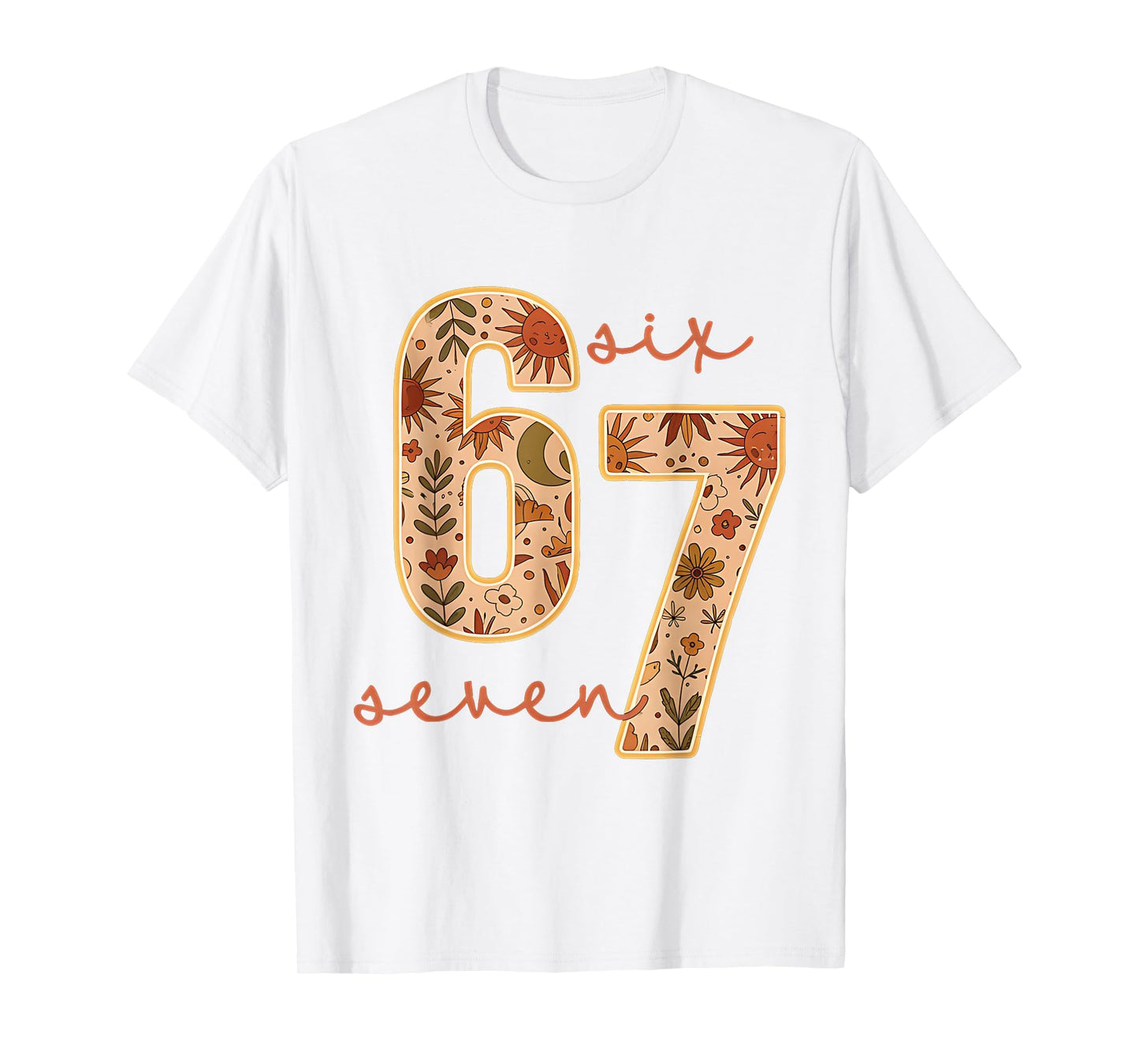 67 Six Seven Boho Floral Moon T-Shirt - Casual Everyday Wear Men Women - T-Shirt, Sweatshirt, Hoodie