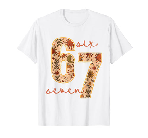 67 Six Seven Boho Floral Moon T-Shirt - Casual Everyday Wear Men Women - T-Shirt, Sweatshirt, Hoodie