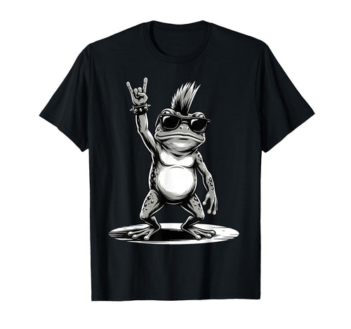 Funny Frog Loving Rock And Roll Heavy T-Shirt - Trendy Graphic Unisex - T-Shirt, Sweatshirt, Hoodie