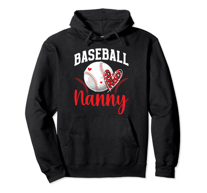 Baseball Nanny Proud Nanny Baseball Hoodie - Graphic Print for Adults - T-Shirt, Sweatshirt, Hoodie
