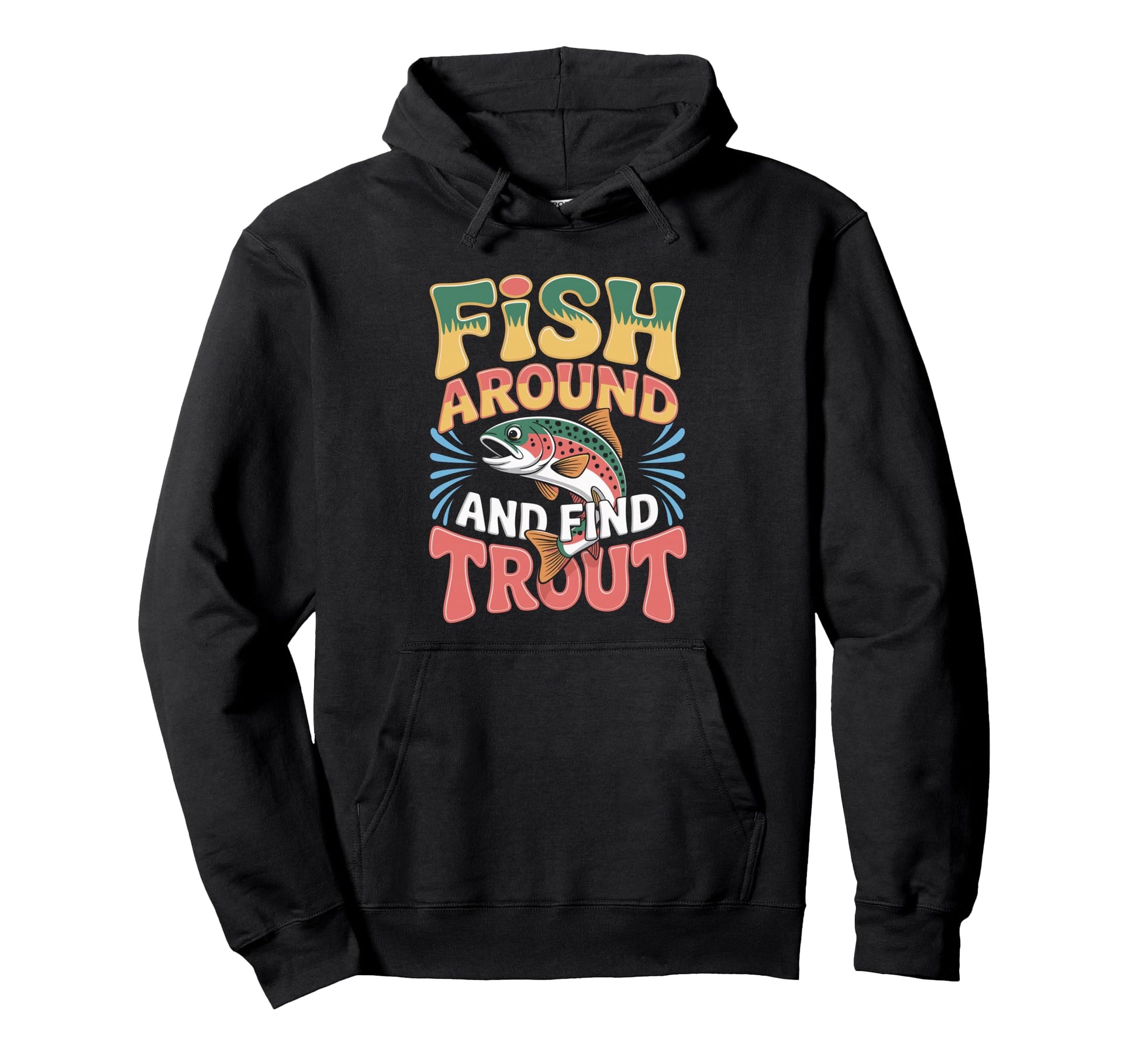 Funny Trout Fishing Pun Sunset Hoodie - Trendy Graphic Unisex - T-Shirt, Sweatshirt, Hoodie