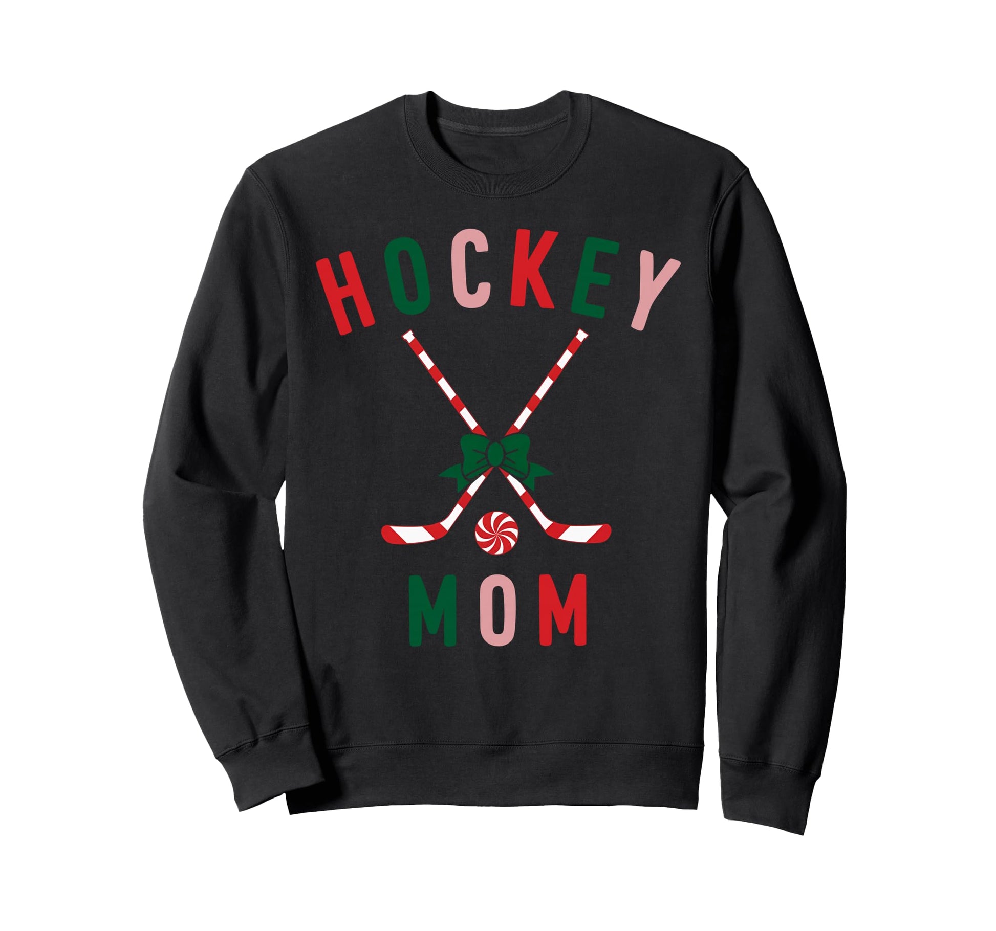 Hockey Stick Mom Coquette Bow Ice Sweatshirt - Custom Art Print for Adults - T-Shirt, Sweatshirt, Hoodie