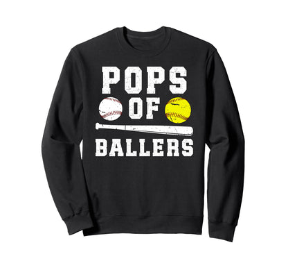 Pops Ballers Proud Baseball Sweatshirt - Streetwear Style for Adults - T-Shirt, Sweatshirt, Hoodie