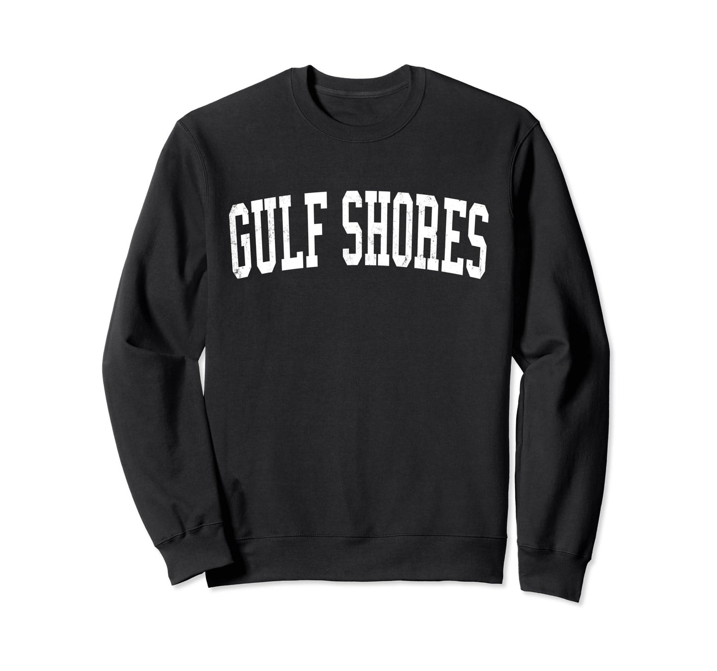 Gulf Shores Al Distressed White Sweatshirt - Minimalist Print for Adults - T-Shirt, Sweatshirt, Hoodie
