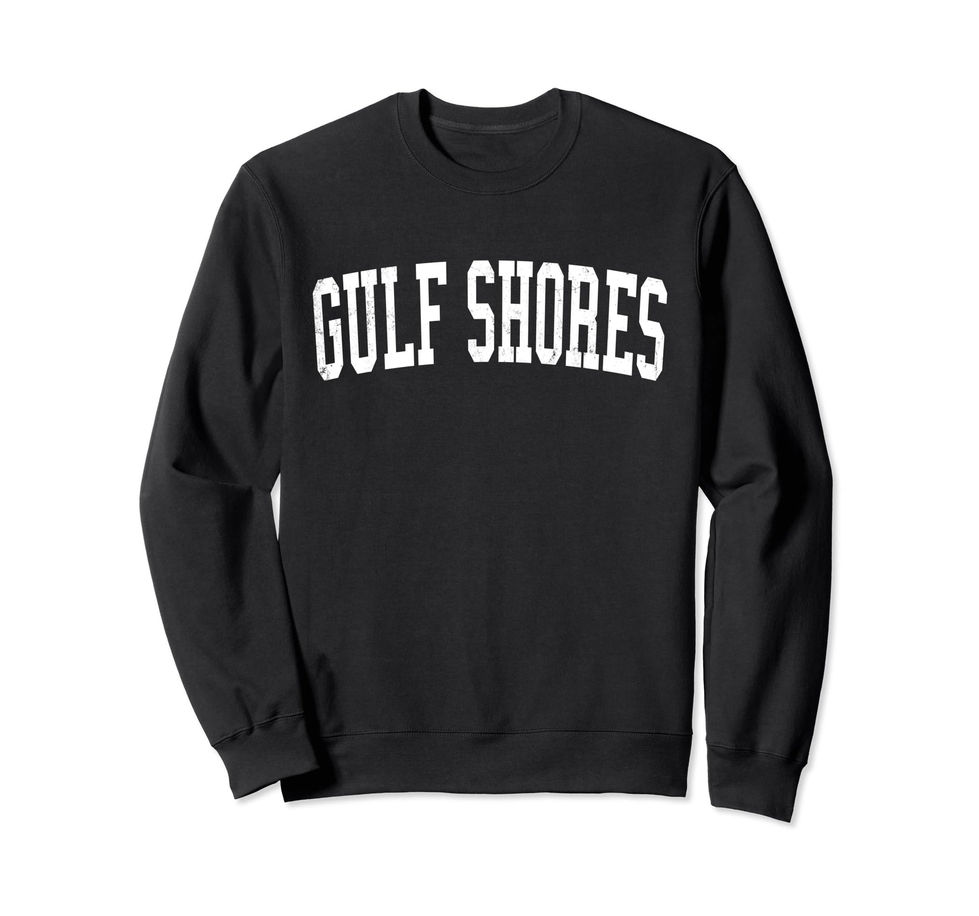 Gulf Shores Al Distressed White Sweatshirt - Minimalist Print for Adults - T-Shirt, Sweatshirt, Hoodie