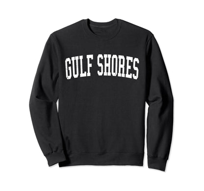 Gulf Shores Al Distressed White Sweatshirt - Minimalist Print for Adults - T-Shirt, Sweatshirt, Hoodie