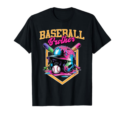 Baseball Brother Tie Dye Baseball Drip T-Shirt - Fun Novelty Design Unisex - T-Shirt, Sweatshirt, Hoodie
