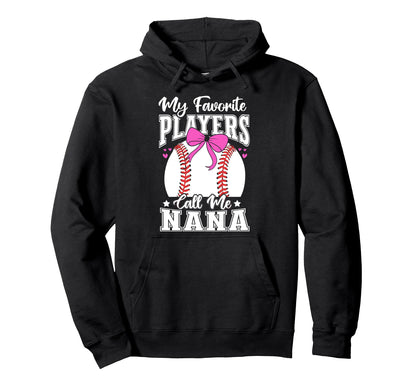 Baseball Nana Favorite Baseball Players Hoodie - Minimalist Print Unisex - T-Shirt, Sweatshirt, Hoodie