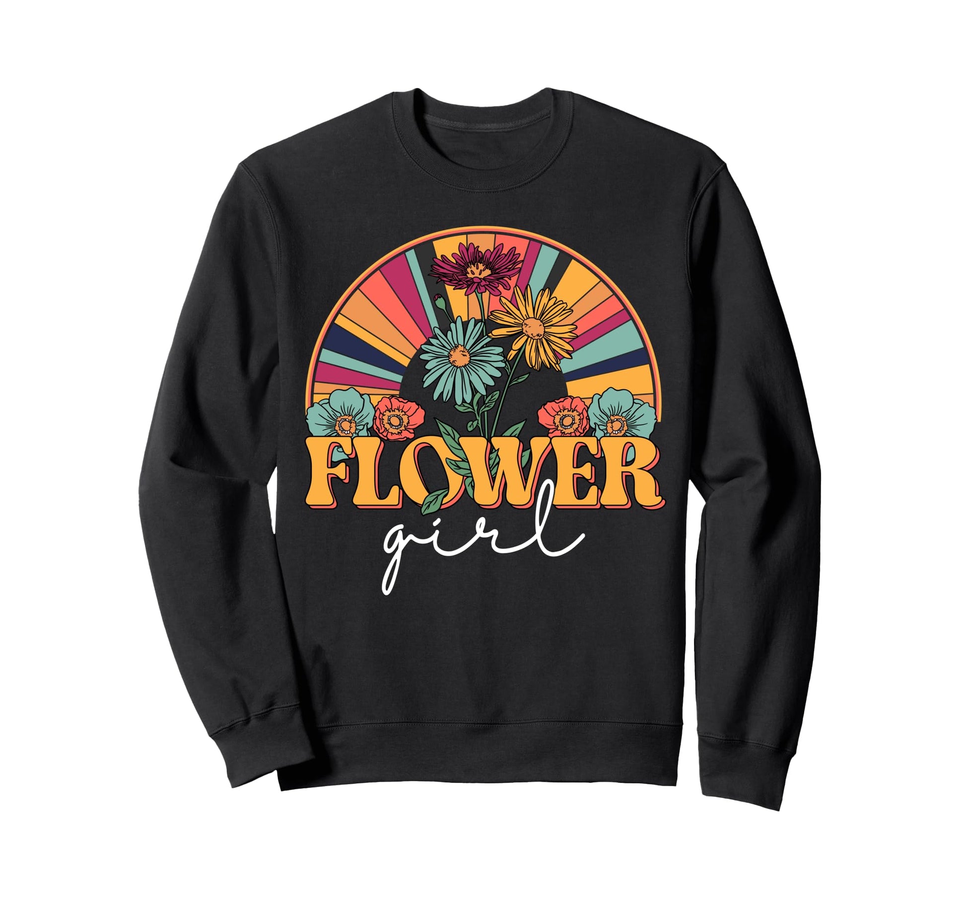 Flower Rainbow Wildflower Sweatshirt - Unique Graphic Unisex - T-Shirt, Sweatshirt, Hoodie