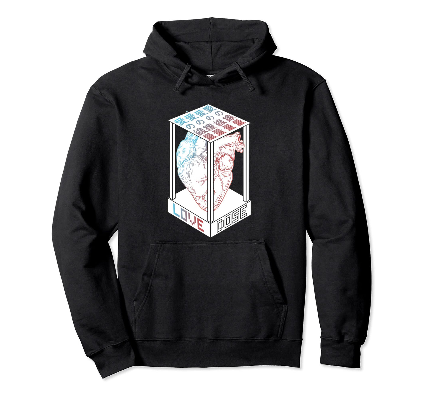 Love Dose Vaporwave Japanese Kanji Hoodie - Trendy Graphic for Adults - T-Shirt, Sweatshirt, Hoodie