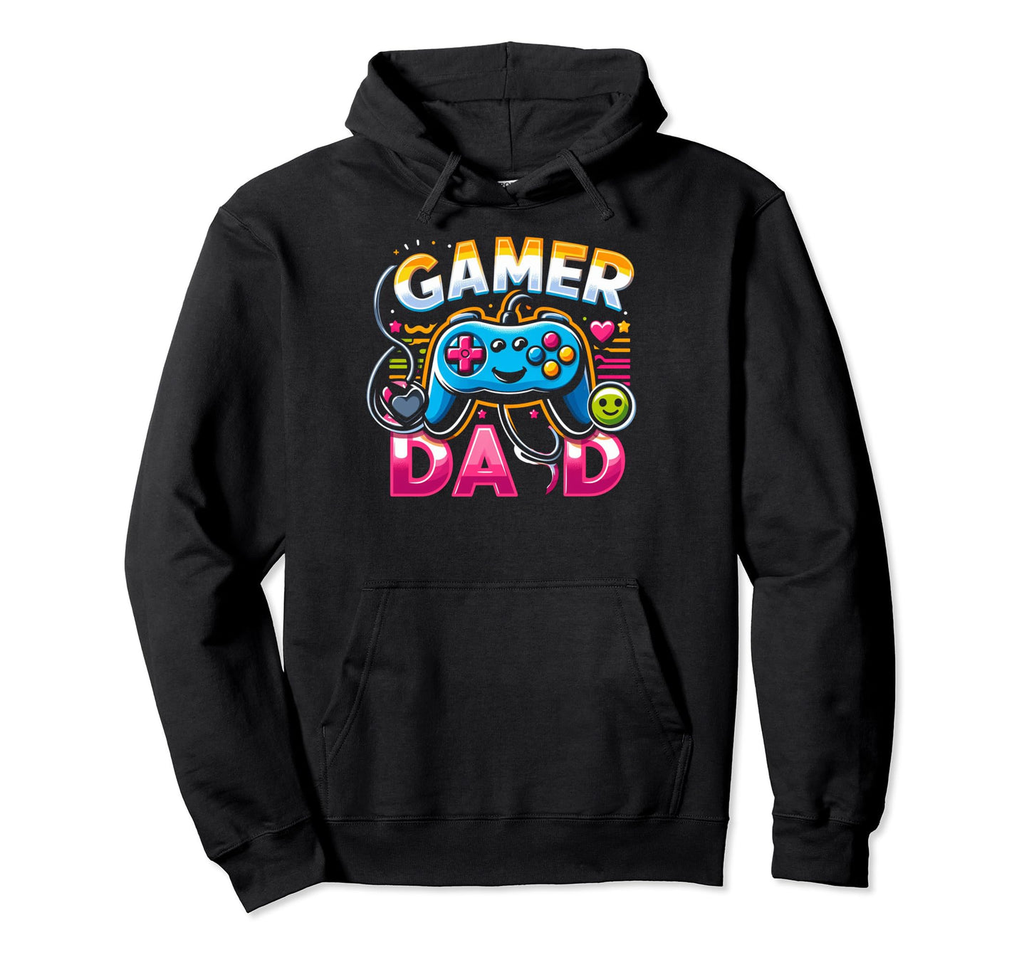 Gamer Dad Game Controller Gaming Video Hoodie - Trendy Graphic for Adults - T-Shirt, Sweatshirt, Hoodie