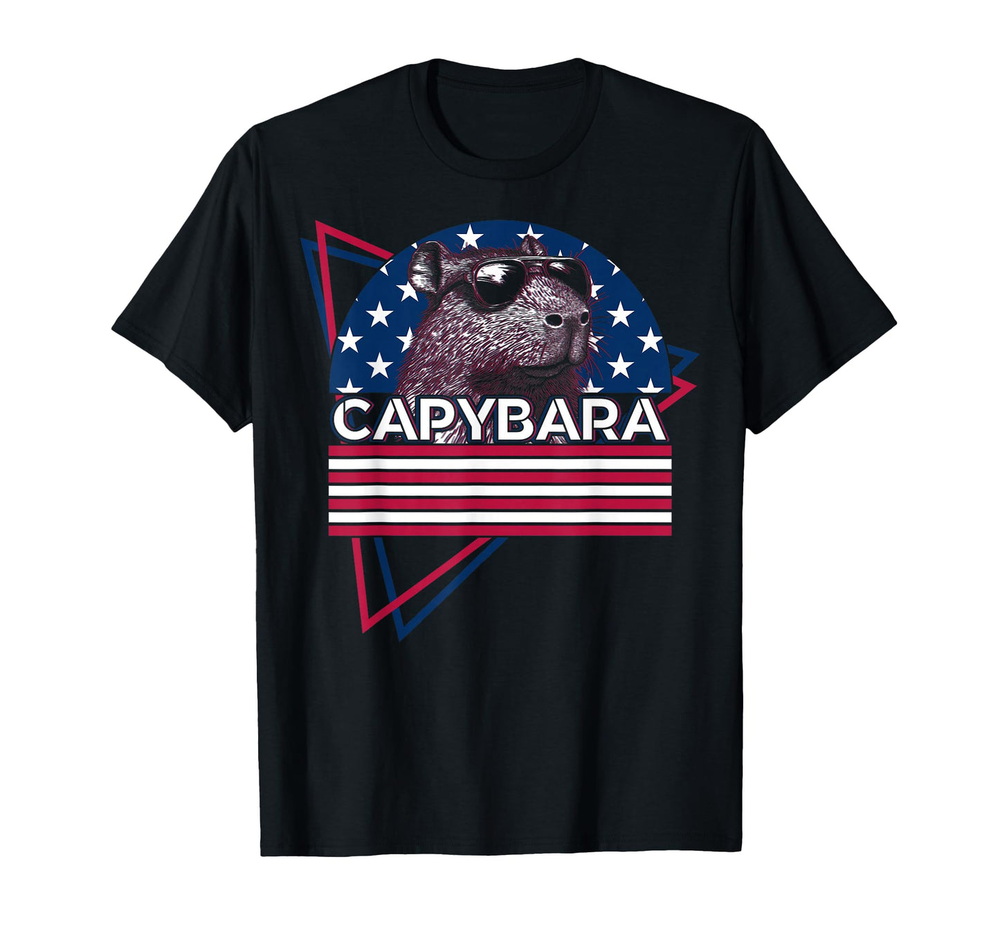 Capybara Capibara Us Flag Patriotic T-Shirt - Graphic Print for Adults - T-Shirt, Sweatshirt, Hoodie
