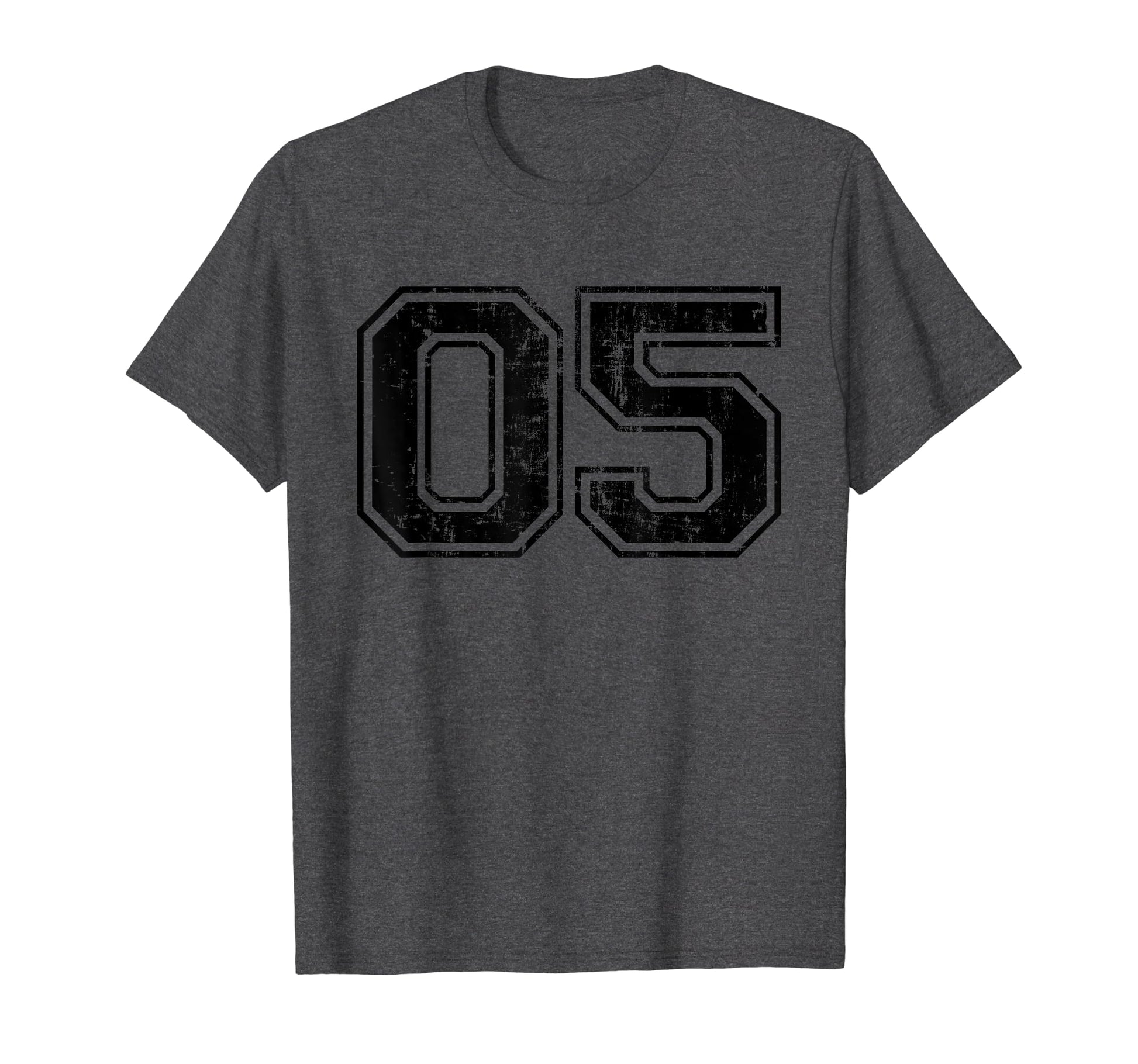 Number 05 Five Varsity Distressed T-Shirt - Fun Novelty Design Men Women - T-Shirt, Sweatshirt, Hoodie