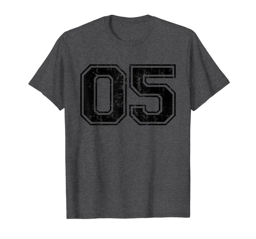 Number 05 Five Varsity Distressed T-Shirt - Fun Novelty Design Men Women - T-Shirt, Sweatshirt, Hoodie