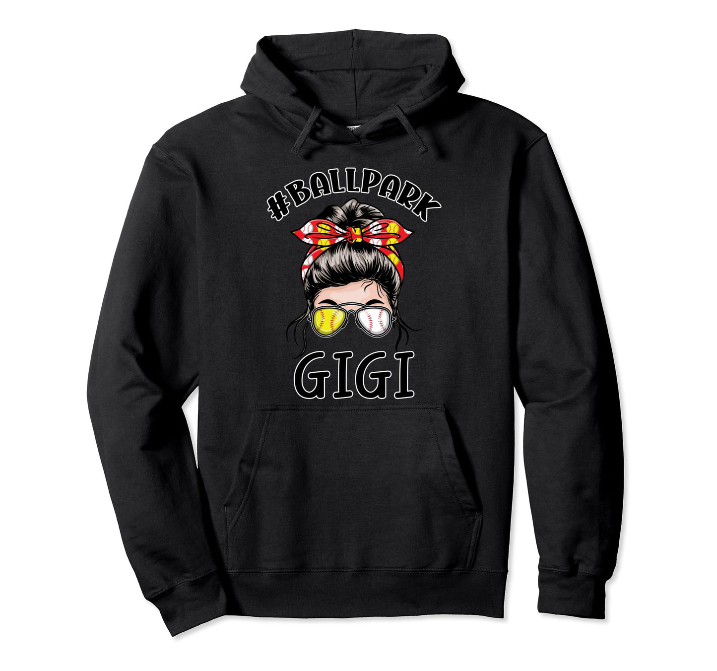 Baseball Grandma Ballpark Gigi Softball Hoodie - Minimalist Print Unisex - T-Shirt, Sweatshirt, Hoodie
