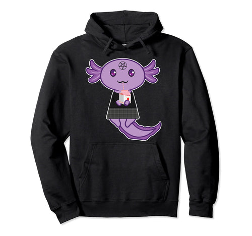 Axolotl Strawberry Milk Goth Axolotl Hoodie - Novelty Apparel Unisex - T-Shirt, Sweatshirt, Hoodie