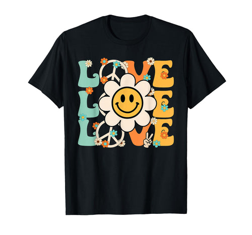 Peace Sign Love Flower 60S 70S Tie Dye T-Shirt - Novelty Apparel Unisex - T-Shirt, Sweatshirt, Hoodie