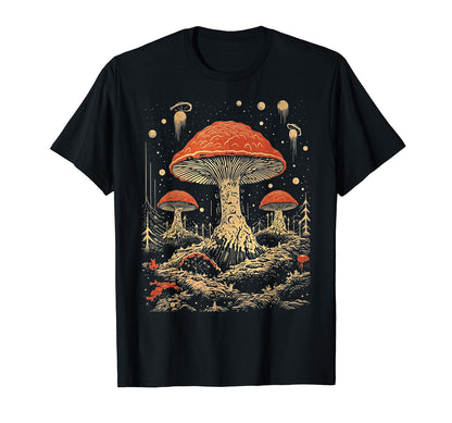 90S Grunge Mushrooms Distressed Art 131 T-Shirt - Minimalist Print Unisex - T-Shirt, Sweatshirt, Hoodie