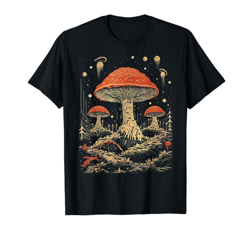 90S Grunge Mushrooms Distressed Art 131 T-Shirt - Minimalist Print Unisex - T-Shirt, Sweatshirt, Hoodie