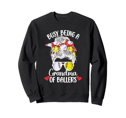 Grandma Ballers Softball Baseball Sweatshirt - Aesthetic Graphic Unisex - T-Shirt, Sweatshirt, Hoodie
