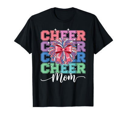 Cheer Mom Funny Mothers Day Coquette Bow T-Shirt - Unique Graphic Unisex - T-Shirt, Sweatshirt, Hoodie