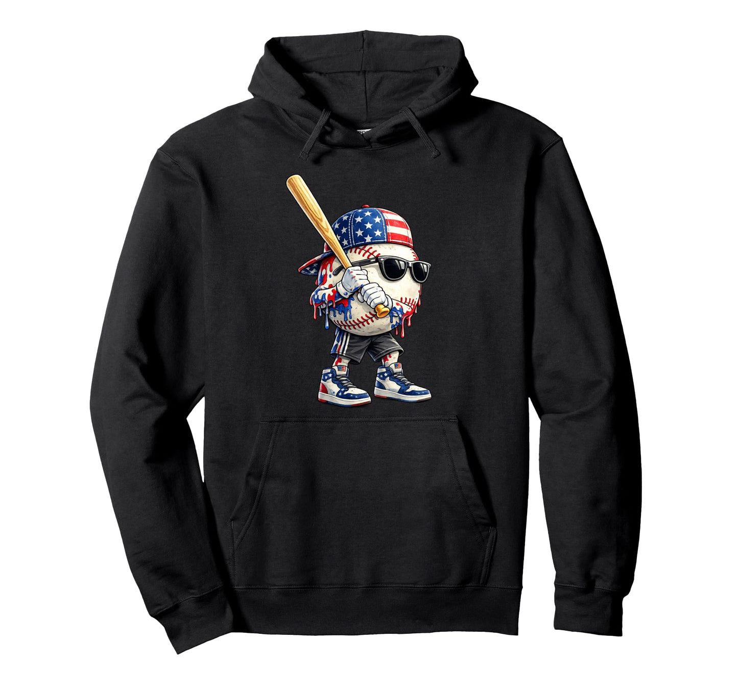Baseball Drip Baseball American Us Hoodie - Custom Art Print Men Women - T-Shirt, Sweatshirt, Hoodie