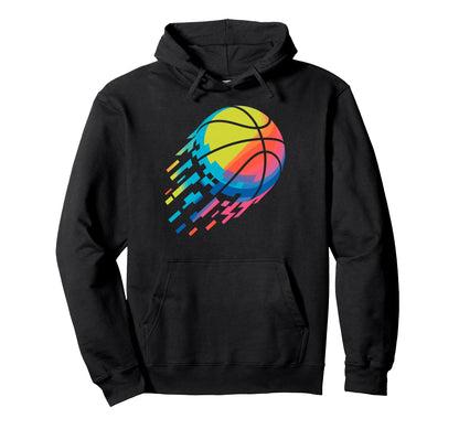 Colorful Basketball Ball Basketball Hoodie - Minimalist Print for Adults - T-Shirt, Sweatshirt, Hoodie