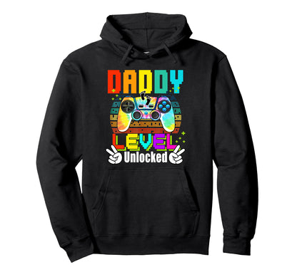 Daddy Level Unlocked Leveled Up To Hoodie - Aesthetic Graphic for Adults - T-Shirt, Sweatshirt, Hoodie