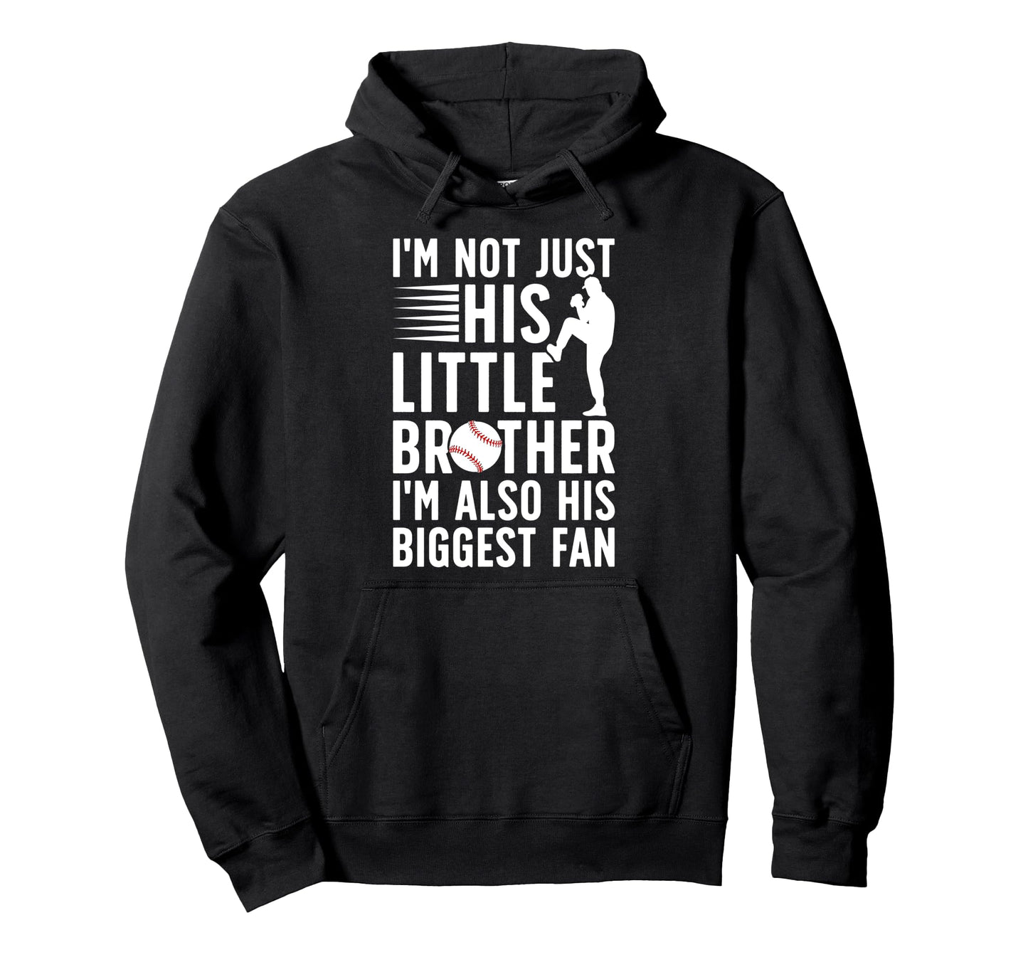 His Biggest Fan Baseball Brother Hoodie - Graphic Print for Adults - T-Shirt, Sweatshirt, Hoodie