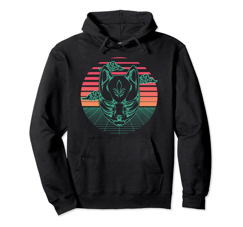 Kitsune Fox Mask Yokai Japanese Hoodie - Novelty Apparel for Adults - T-Shirt, Sweatshirt, Hoodie