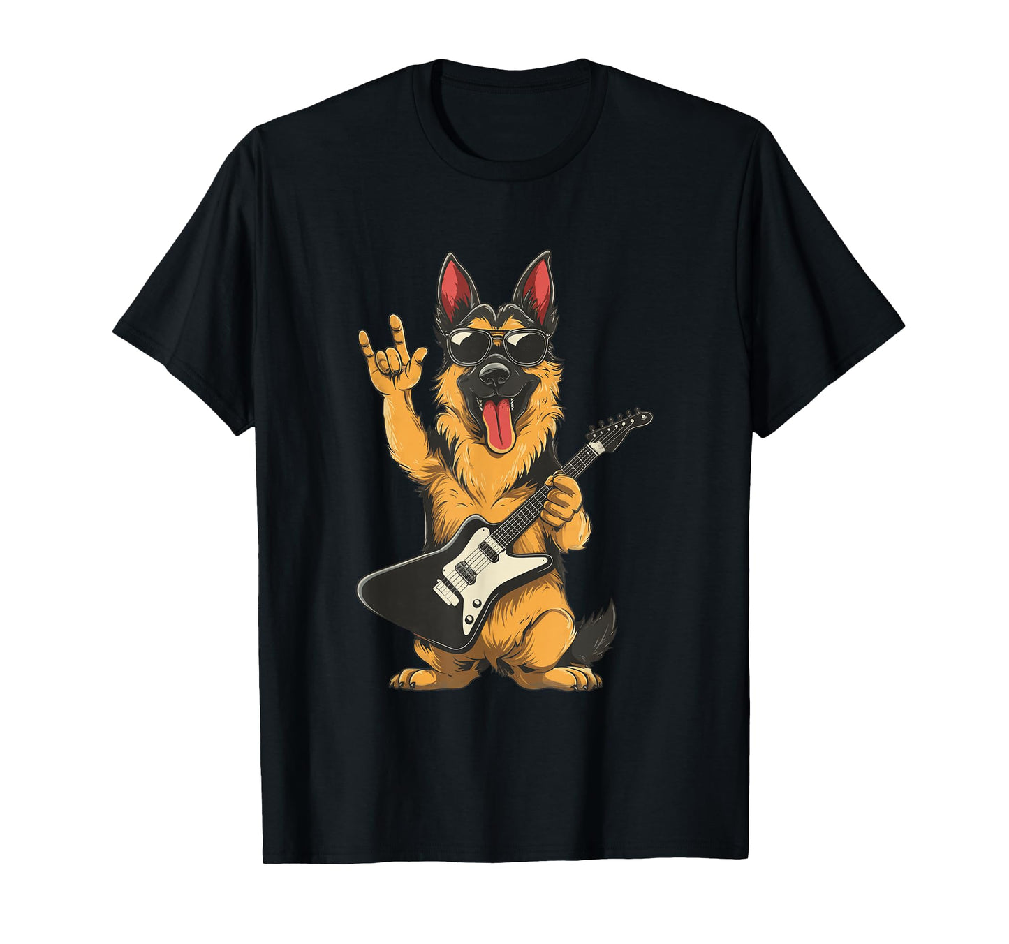 Funny German Shepherd Rock Dog T-Shirt - Minimalist Print for Adults - T-Shirt, Sweatshirt, Hoodie
