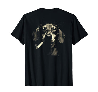 Dachshund Smoking Cigarette Grunge Meme 90S T-Shirt - Graphic Print Unisex - T-Shirt, Sweatshirt, Hoodie