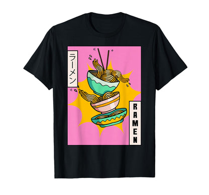 Ramen Noodles Japanese Vaporwave T-Shirt - Fun Novelty Design Men Women - T-Shirt, Sweatshirt, Hoodie