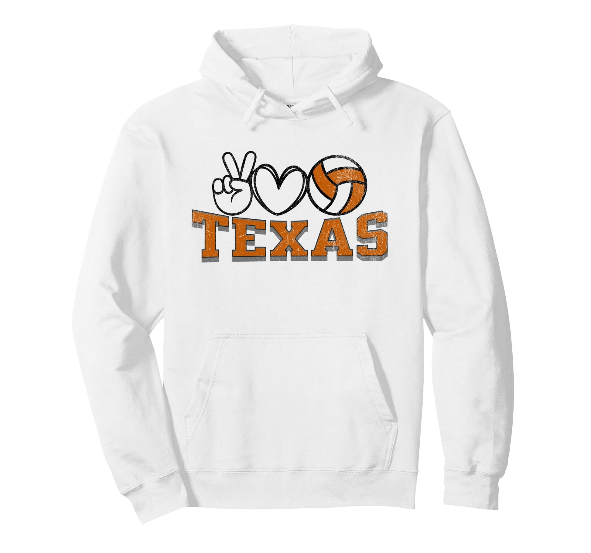 Peace Love Volleyball Texas Teen Hoodie - Casual Everyday Wear Unisex - T-Shirt, Sweatshirt, Hoodie