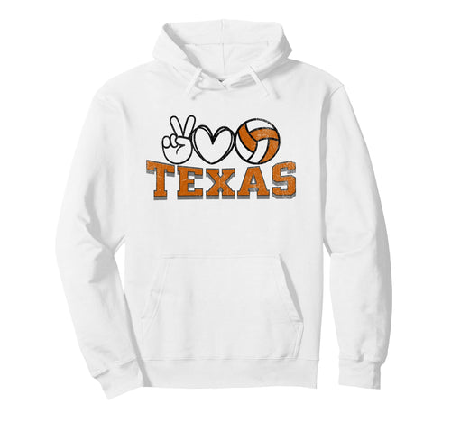Peace Love Volleyball Texas Teen Hoodie - Casual Everyday Wear Unisex - T-Shirt, Sweatshirt, Hoodie
