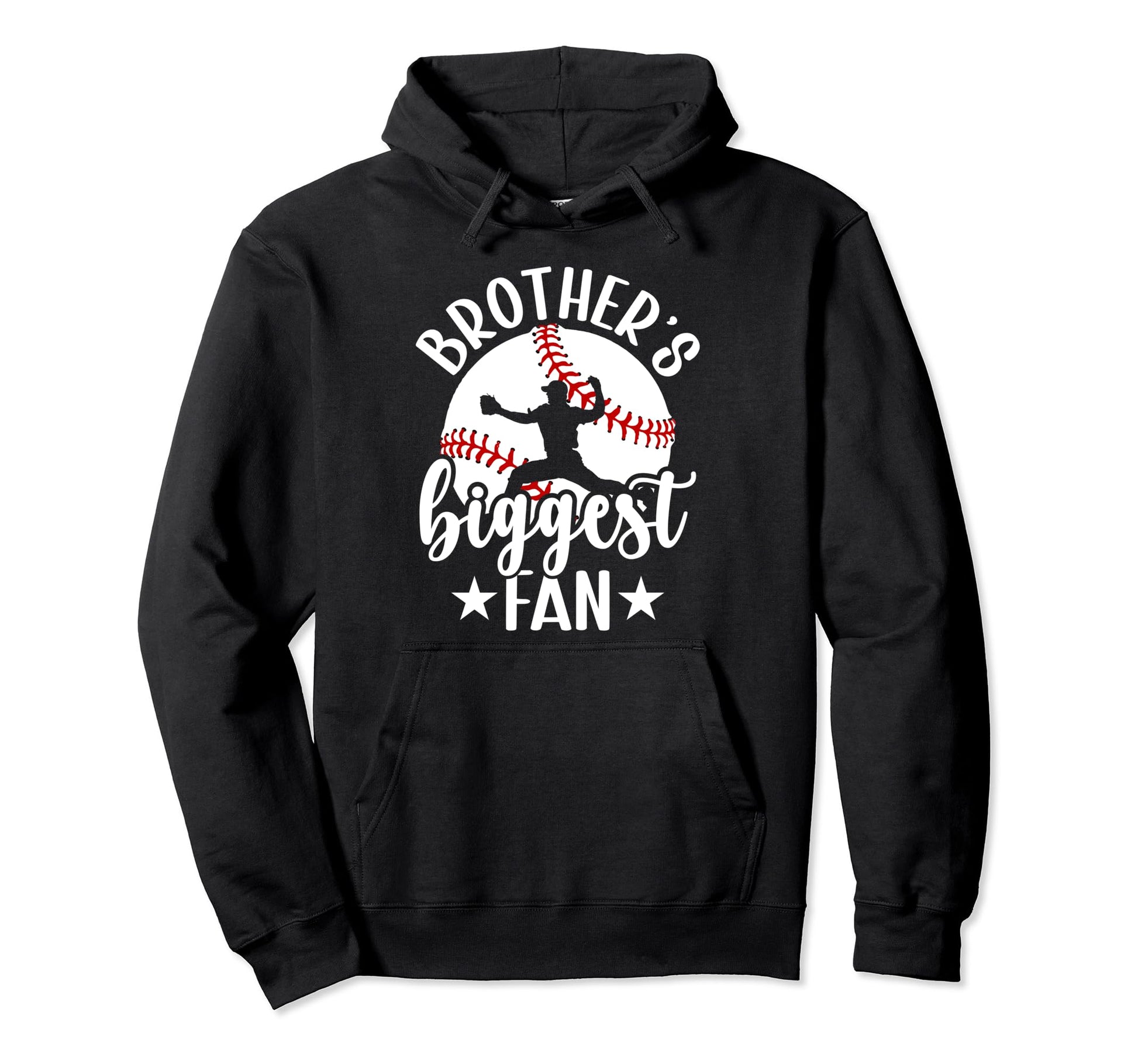 Brothers Biggest Fan Baseball Brother Hoodie - Trendy Graphic Men Women - T-Shirt, Sweatshirt, Hoodie