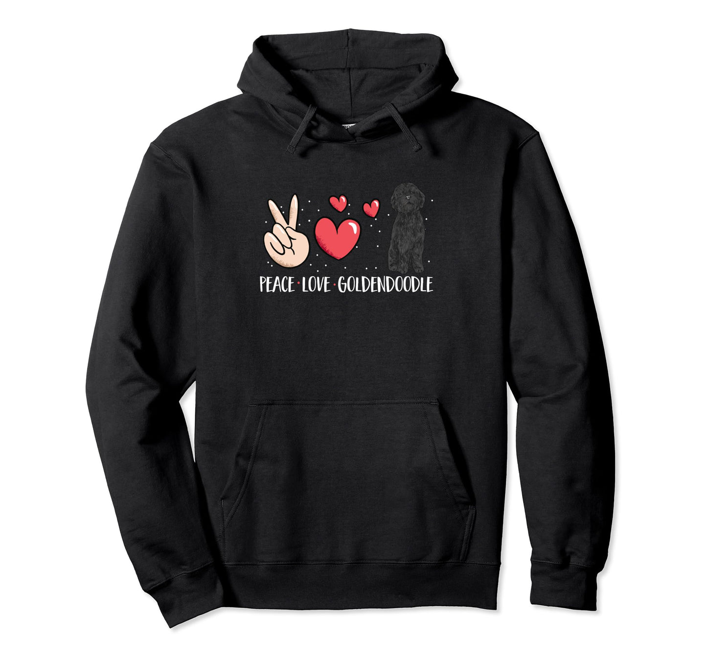 Black Goldendoodle Dood Doodle Peace Hoodie - Novelty Apparel Men Women - T-Shirt, Sweatshirt, Hoodie